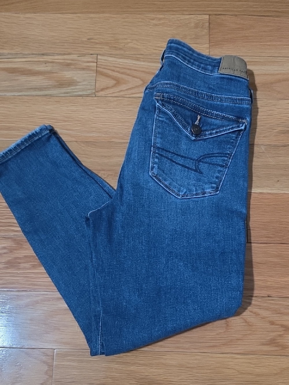 American Eagle Outfitters Blue Denim Jeans with Contrast Stitching
